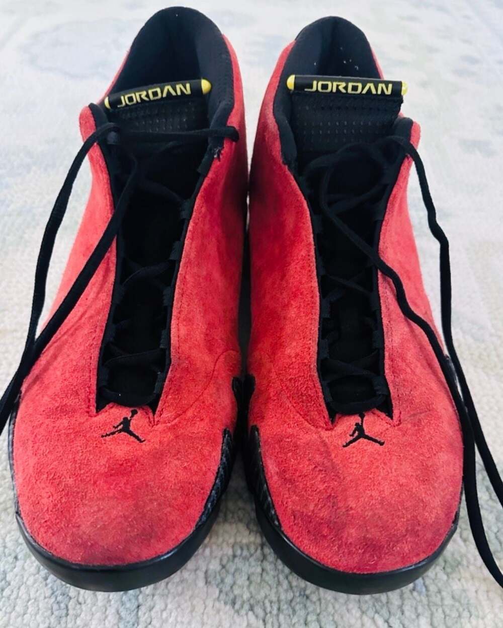 Nike Air Jordan 14 XIV Retro Ferrari Challenge Red Suede 654459-670 Mens Size 13